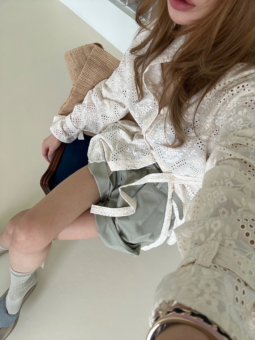 ZEROZERO韓國東大門代購女裝新款休閑熱賣襯衫蕾絲衫腰帶ZEROZERO襯衫/蕾絲衫