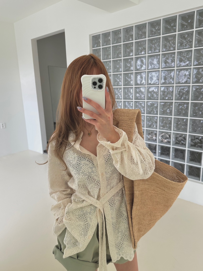 ZEROZERO韓國東大門代購女裝新款休閑熱賣襯衫蕾絲衫腰帶ZEROZERO襯衫/蕾絲衫