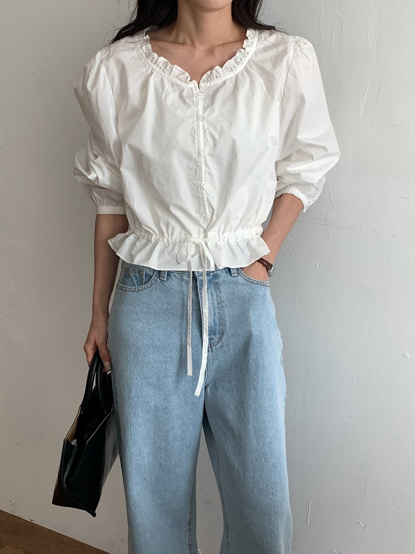 BLEECKER韓國東大門直郵女士新款休閑時尚熱賣襯衫蕾絲衫BLEECKER襯衫/蕾絲衫