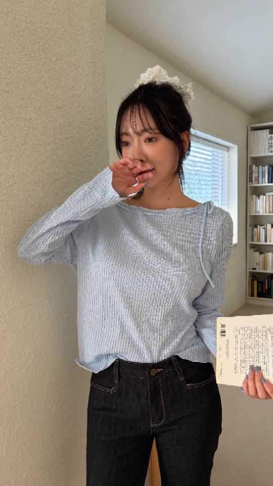 HEY/TO SEWING韓國東大門代購女裝新款休閑時尚長袖T恤BY HEY/TO SEWING長袖T恤