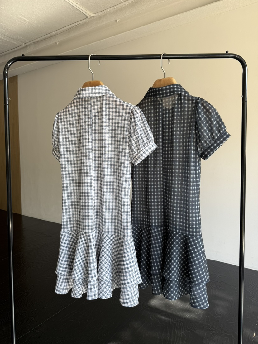 SOLAR韓國代購女士新款休閑熱賣職業推薦26春夏連衣裙格紋SOLAR連衣裙