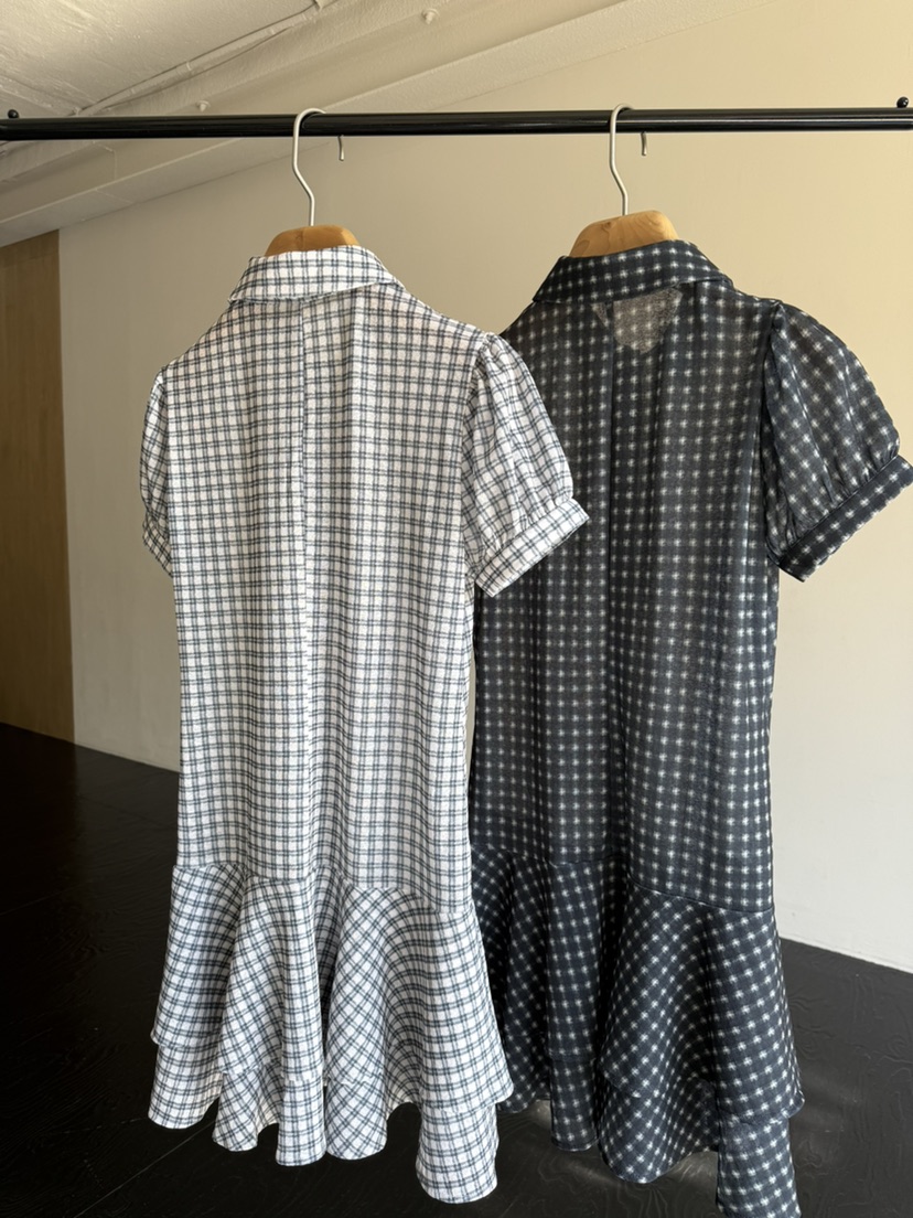 SOLAR韓國代購女士新款休閑熱賣職業推薦26春夏連衣裙格紋SOLAR連衣裙