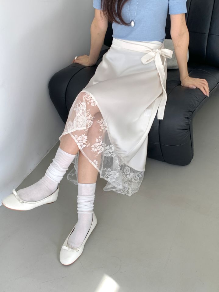 BABY SALON韓國東大門直郵女士新款熱賣時尚職業長裙蕾絲BABY SALON長裙