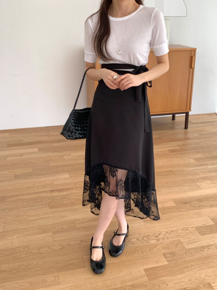 BABY SALON韓國東大門直郵女士新款熱賣時尚職業長裙蕾絲BABY SALON長裙