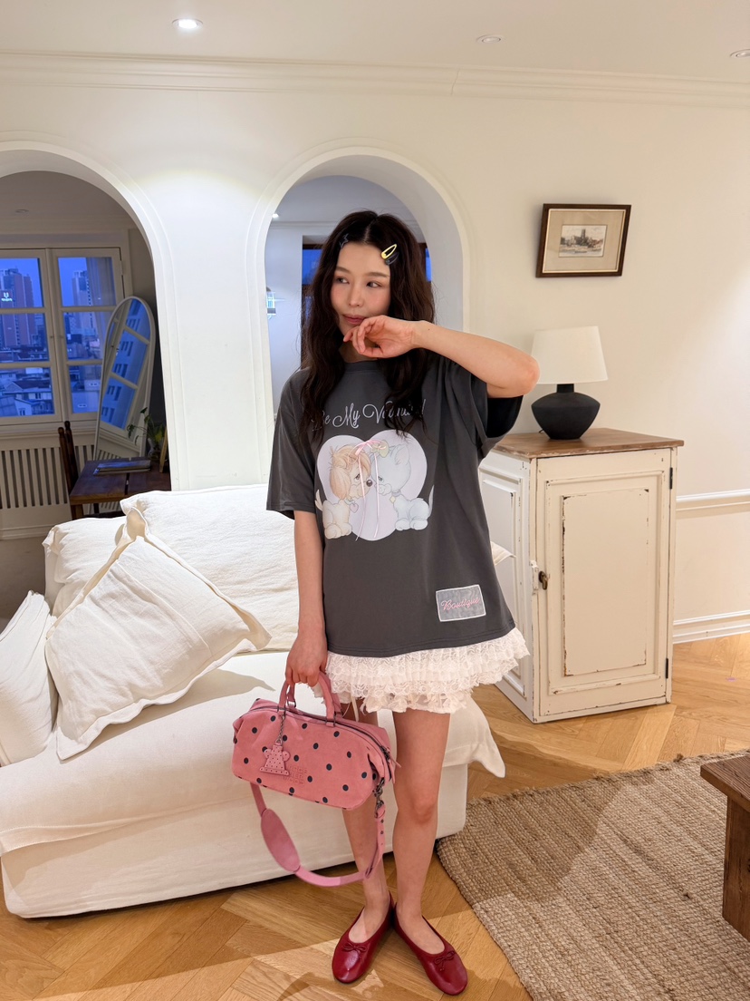 BOUTIQUE-L韓國直郵實拍女裝新品職業休閑推薦人氣時尚T恤BOUTIQUE-LT恤