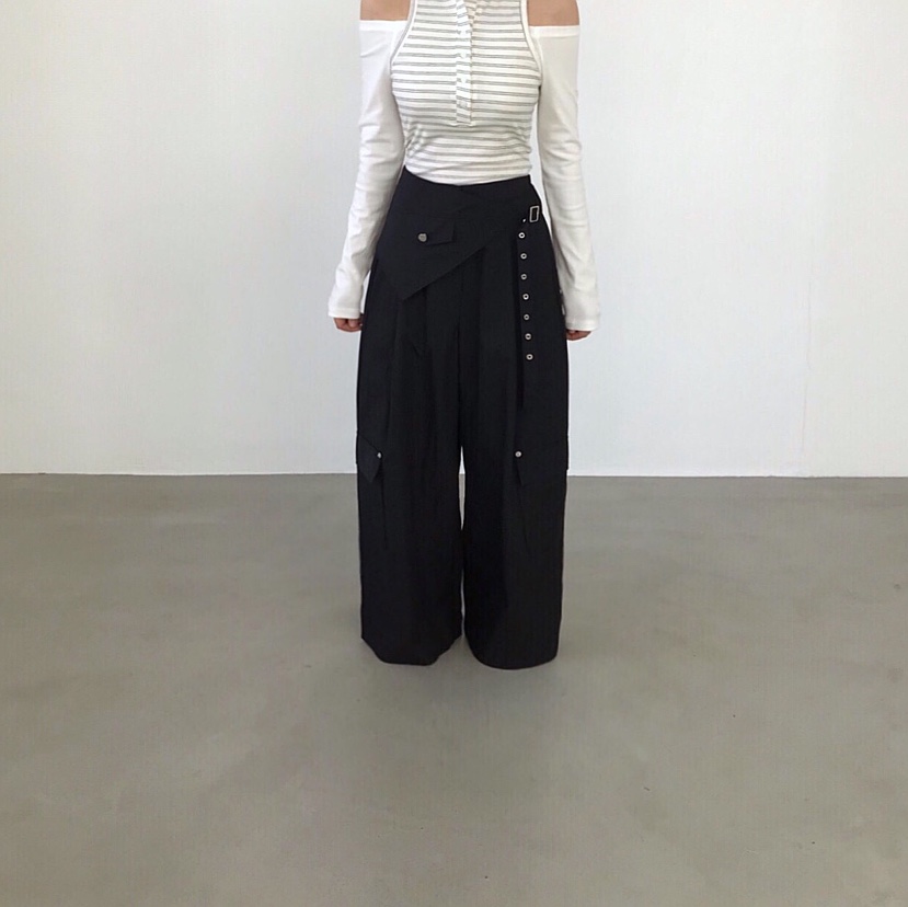 2TWO MOON韓國東大門直郵女裝新款休閑時尚26春夏休閑褲腰帶2TWO MOON休閑褲