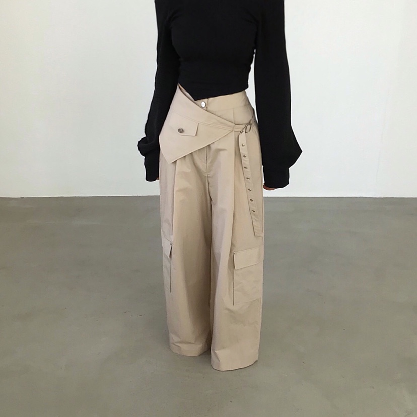 2TWO MOON韓國東大門直郵女裝新款休閑時尚26春夏休閑褲腰帶2TWO MOON休閑褲