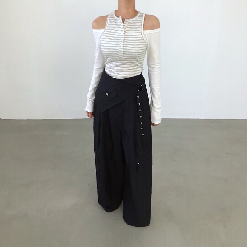 2TWO MOON韓國東大門直郵女裝新款休閑時尚26春夏休閑褲腰帶2TWO MOON休閑褲