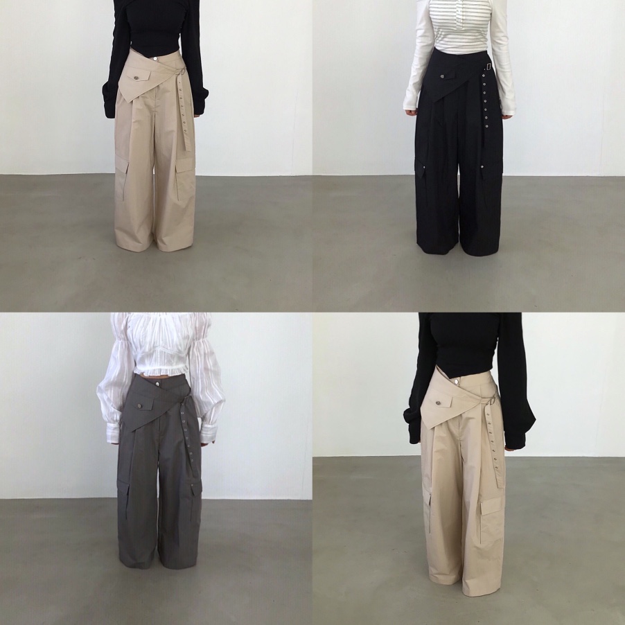 2TWO MOON韓國東大門直郵女裝新款休閑時尚26春夏休閑褲腰帶2TWO MOON休閑褲