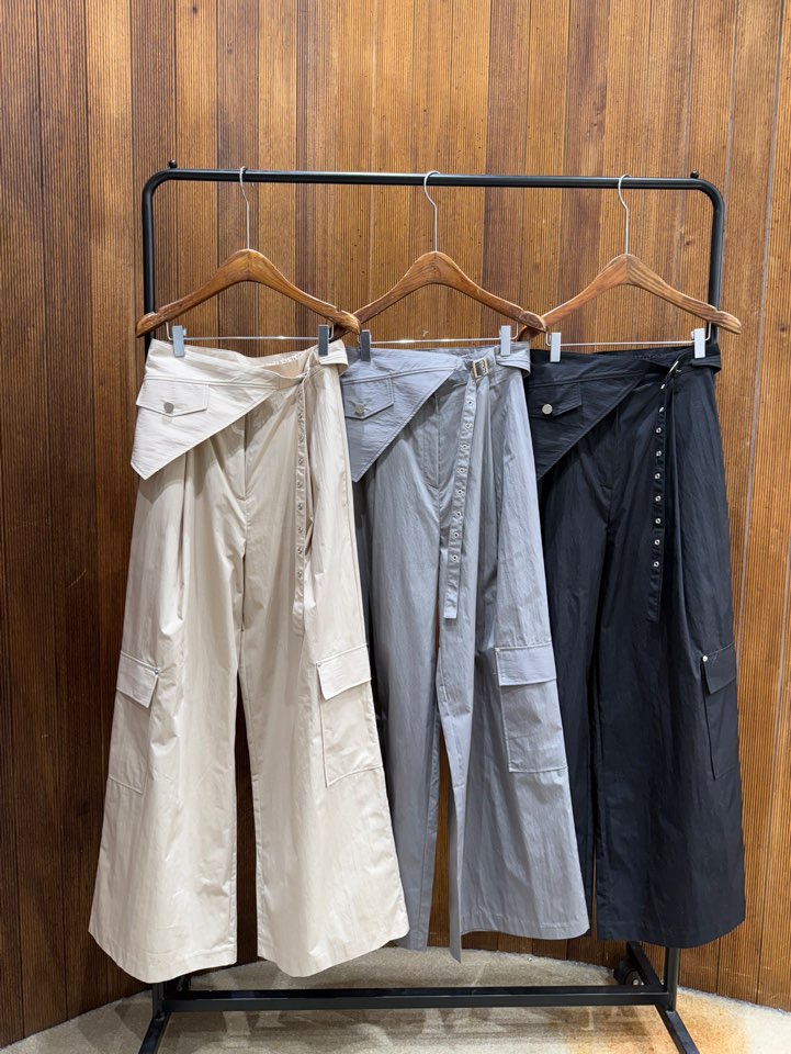 2TWO MOON韓國東大門直郵女裝新款休閑時尚26春夏休閑褲腰帶2TWO MOON休閑褲