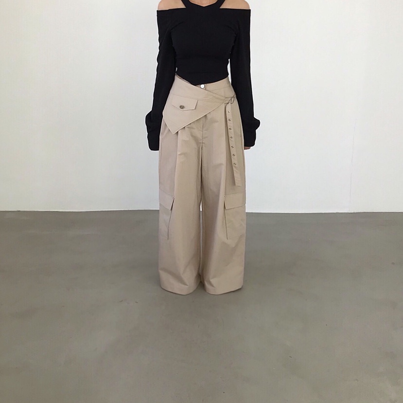 2TWO MOON韓國東大門直郵女裝新款休閑時尚26春夏休閑褲腰帶2TWO MOON休閑褲圖色1