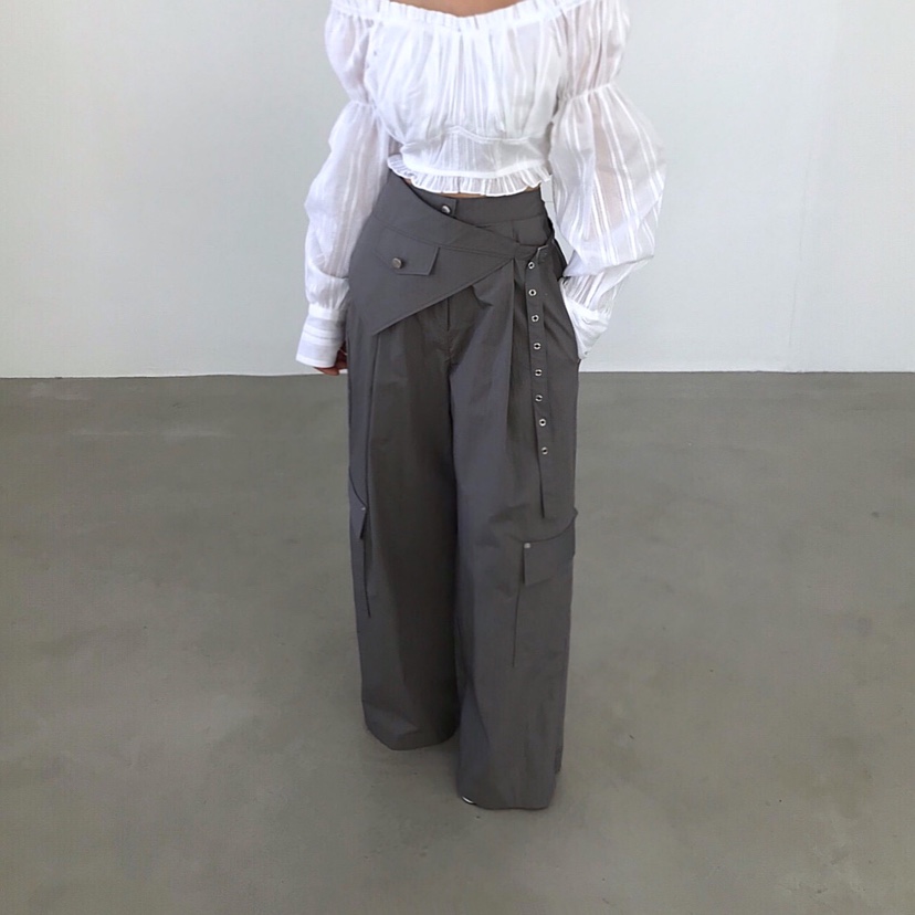 2TWO MOON韓國東大門直郵女裝新款休閑時尚26春夏休閑褲腰帶2TWO MOON休閑褲圖色2