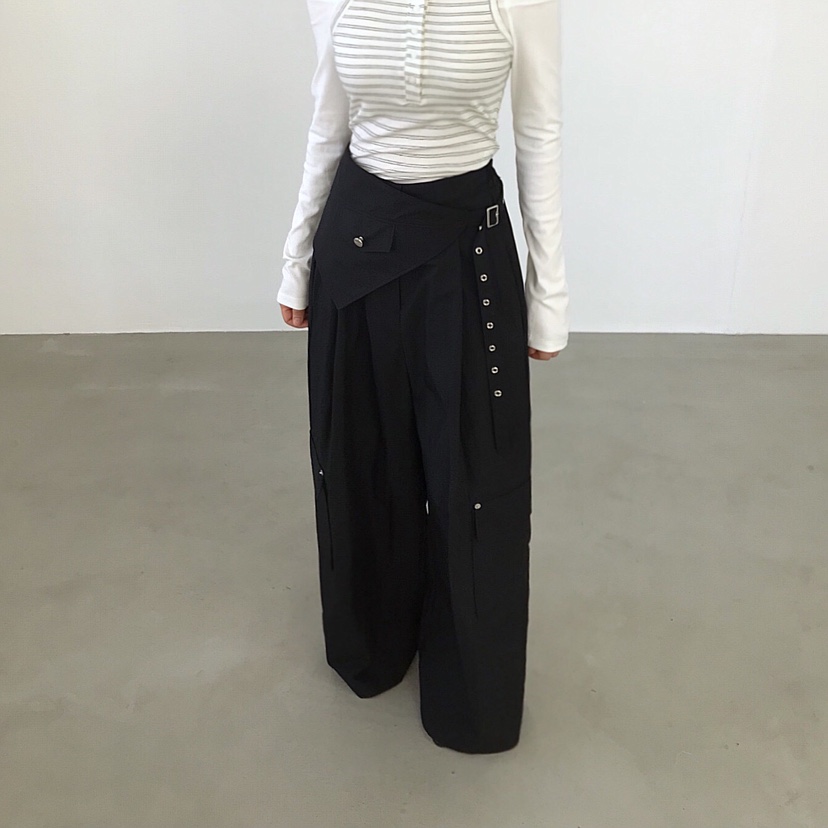 2TWO MOON韓國東大門直郵女裝新款休閑時尚26春夏休閑褲腰帶2TWO MOON休閑褲圖色3