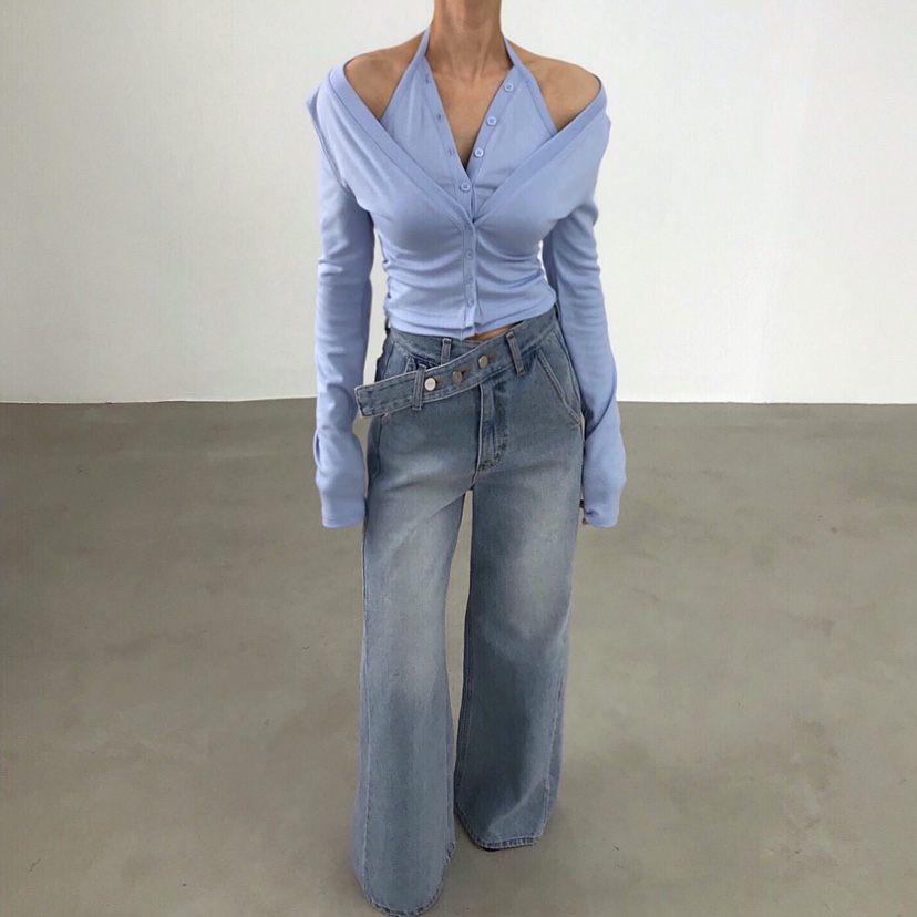 2TWO MOON韓國代購女裝新品時尚推薦人氣長袖T恤雙層開衫2TWO MOON長袖T恤