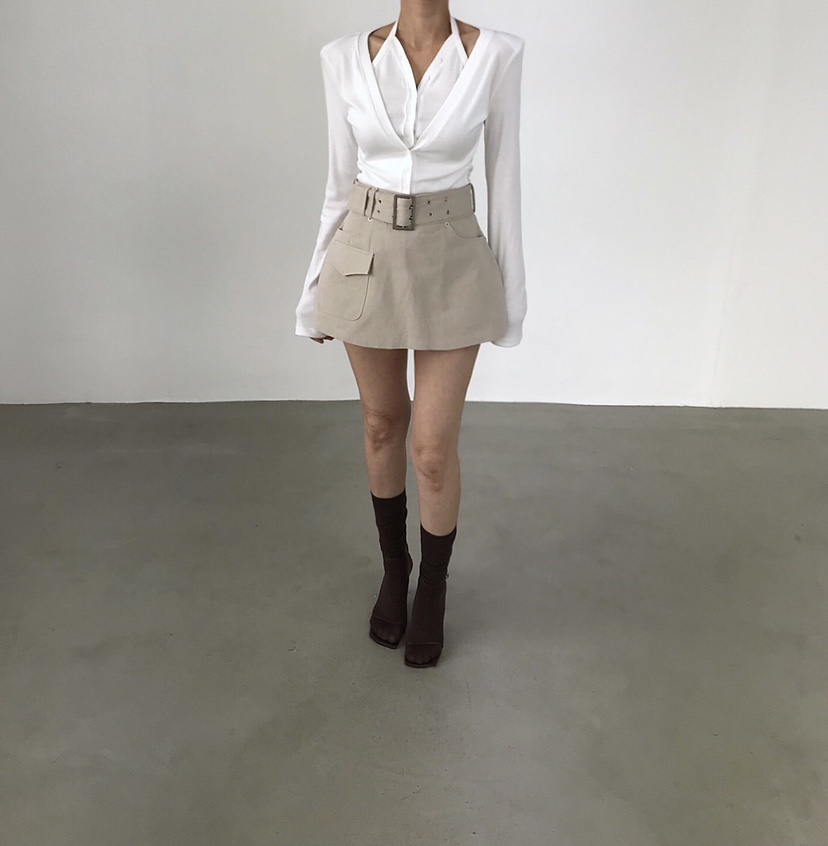 2TWO MOON韓國直郵女裝新品職業人氣推薦時尚裙褲含腰帶2TWO MOON裙褲