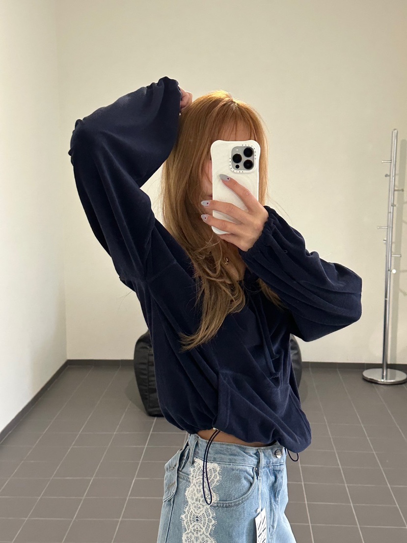 ZEROZERO韓國直郵女裝新款休閑人氣熱賣職業衛衣毛圈布露肩ZEROZERO衛衣