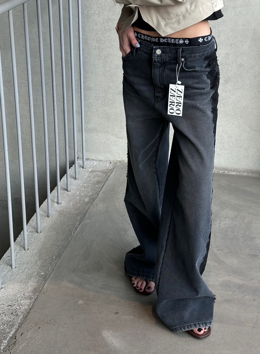 ZEROZERO韓國東大門代購女裝新款人氣牛仔褲腰帶蕾絲紐扣ZEROZERO牛仔褲