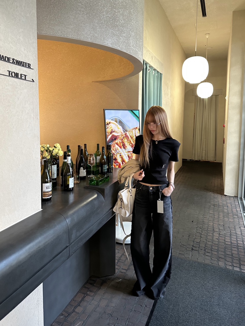 ZEROZERO韓國東大門代購女裝新款人氣牛仔褲腰帶蕾絲紐扣ZEROZERO牛仔褲