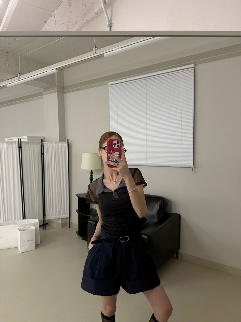 ZEROZERO韓國直郵女裝新品時尚人氣職業休閑26春夏短褲系帶ZEROZERO短褲