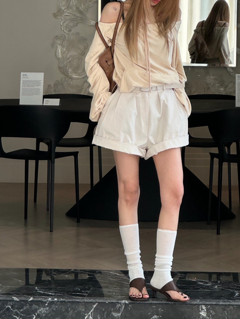 ZEROZERO韓國直郵女裝新品時尚人氣職業休閑26春夏短褲系帶ZEROZERO短褲