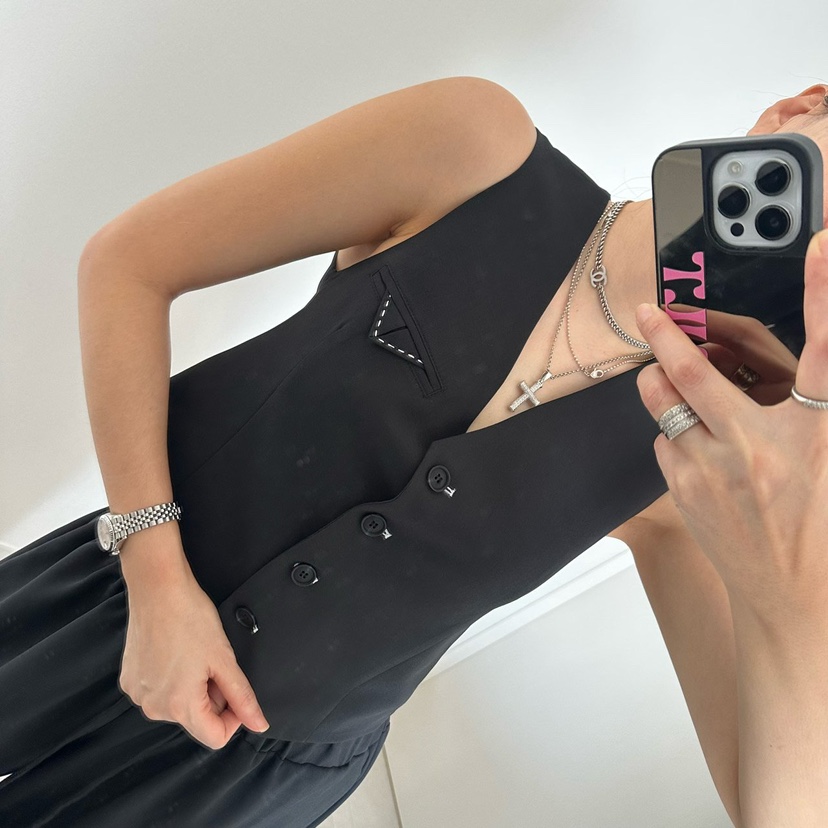 SOUIT韓國直郵實拍女士新品熱賣時尚人氣26春夏職業休閑馬甲SOUIT by mabel-L馬甲