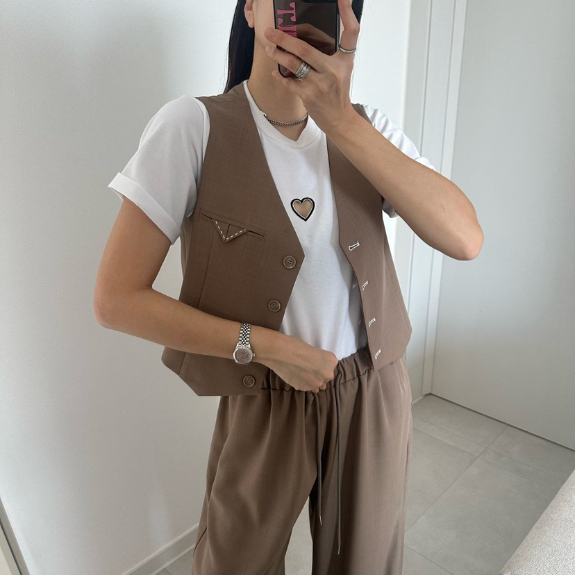 SOUIT韓國直郵實拍女士新品熱賣時尚人氣26春夏職業休閑馬甲SOUIT by mabel-L馬甲