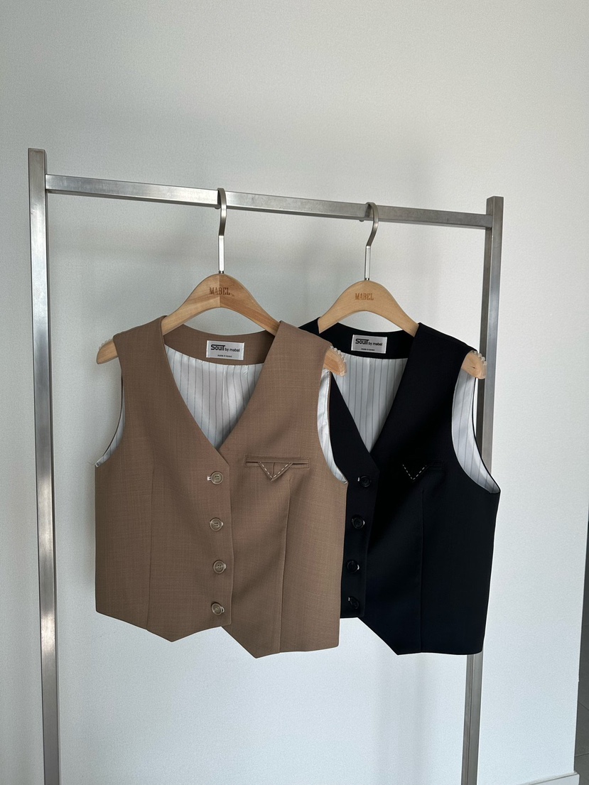 SOUIT韓國直郵實拍女士新品熱賣時尚人氣26春夏職業休閑馬甲SOUIT by mabel-L馬甲