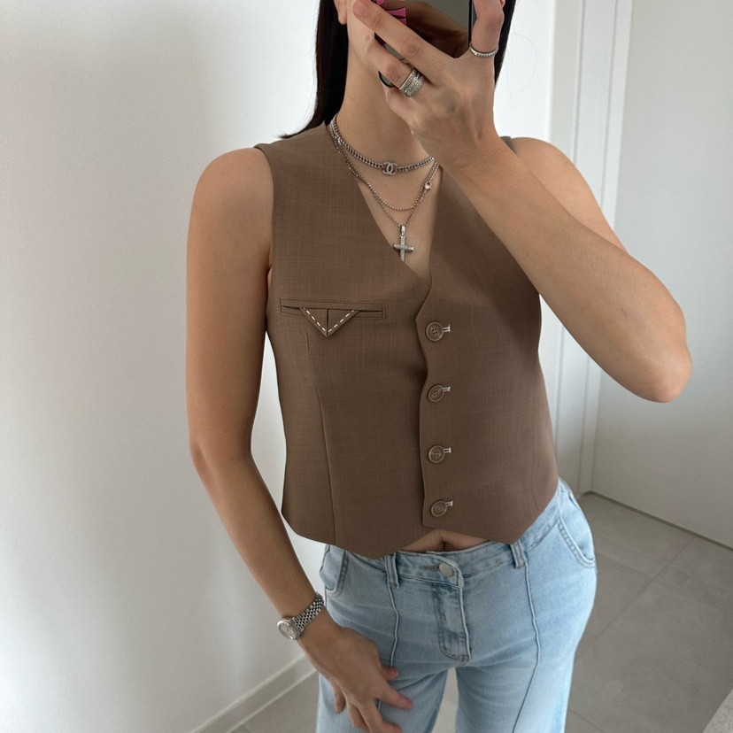 SOUIT韓國直郵實拍女士新品熱賣時尚人氣26春夏職業休閑馬甲SOUIT by mabel-L馬甲