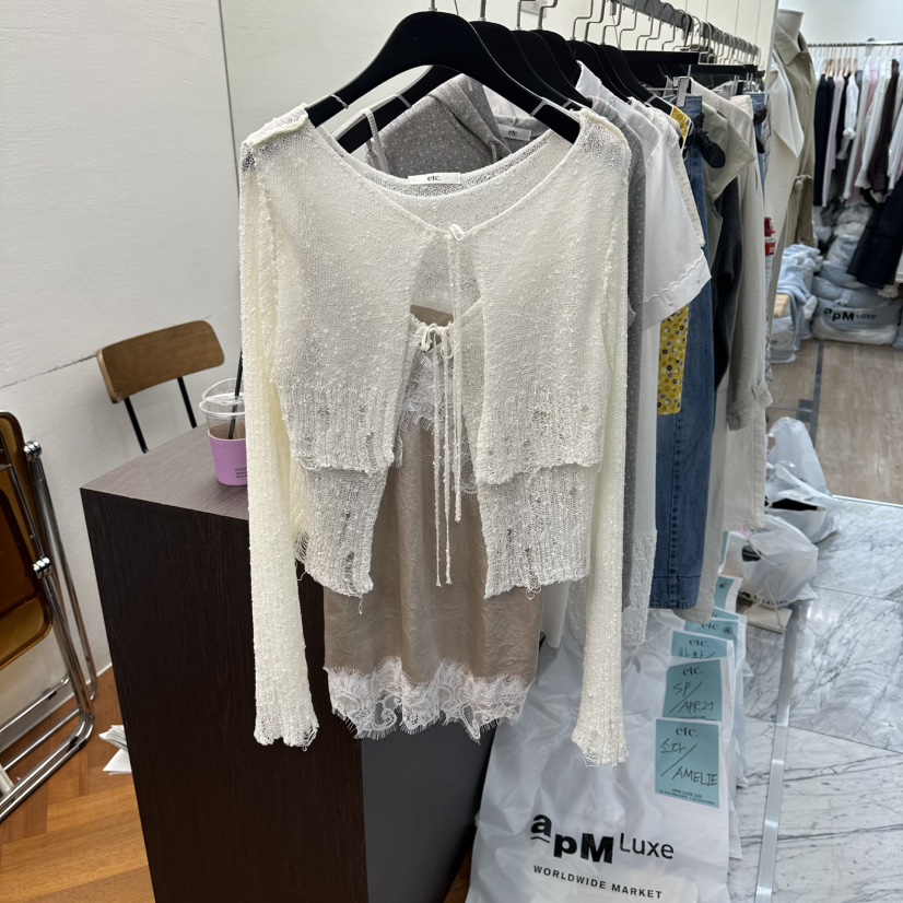 MOANA/ETC韓國代購女士新款熱賣時尚26春夏針織衫假兩件MOANA/ETC針織衫圖色1