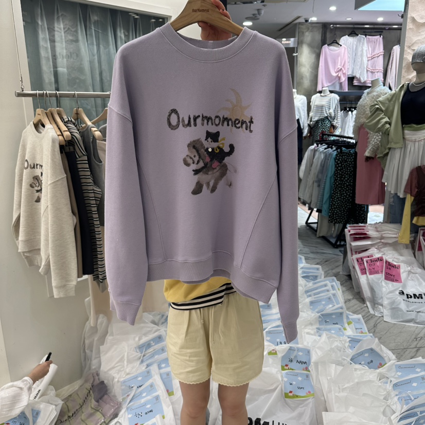 OURMOMENT韓國東大門直郵女裝新品26春夏時尚休閑職業衛衣OURMOMENT衛衣圖色2