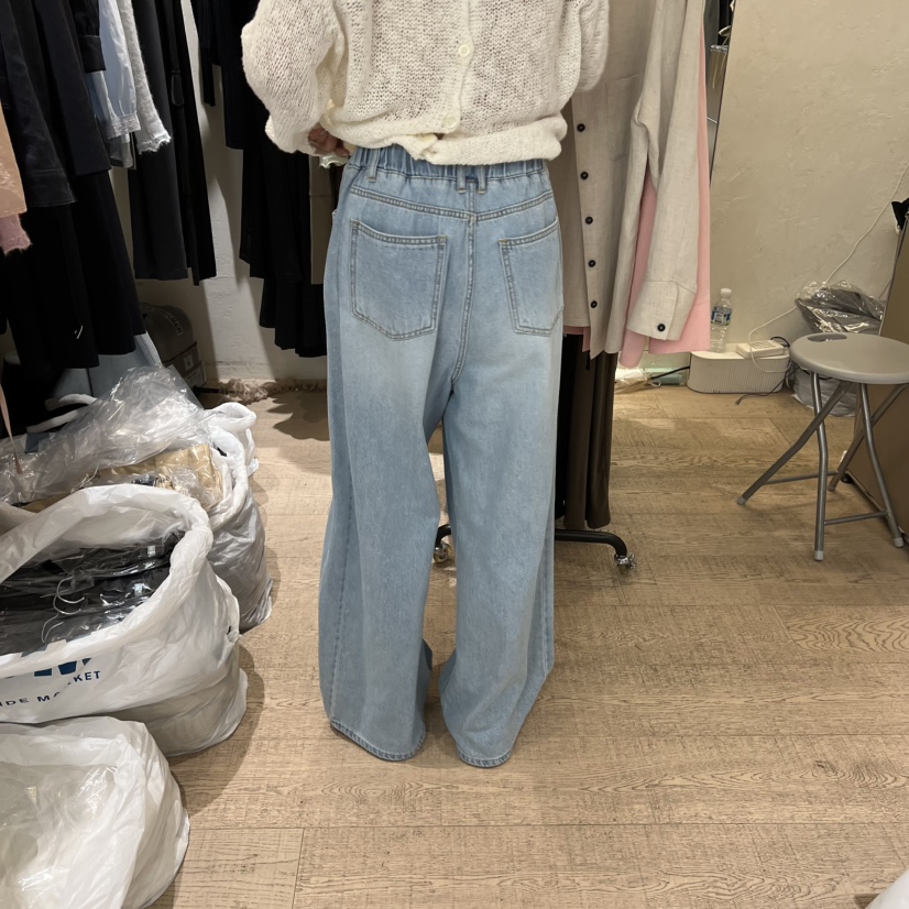 W AND J韓國代購女裝新款職業26春夏推薦人氣時尚牛仔褲W AND J牛仔褲