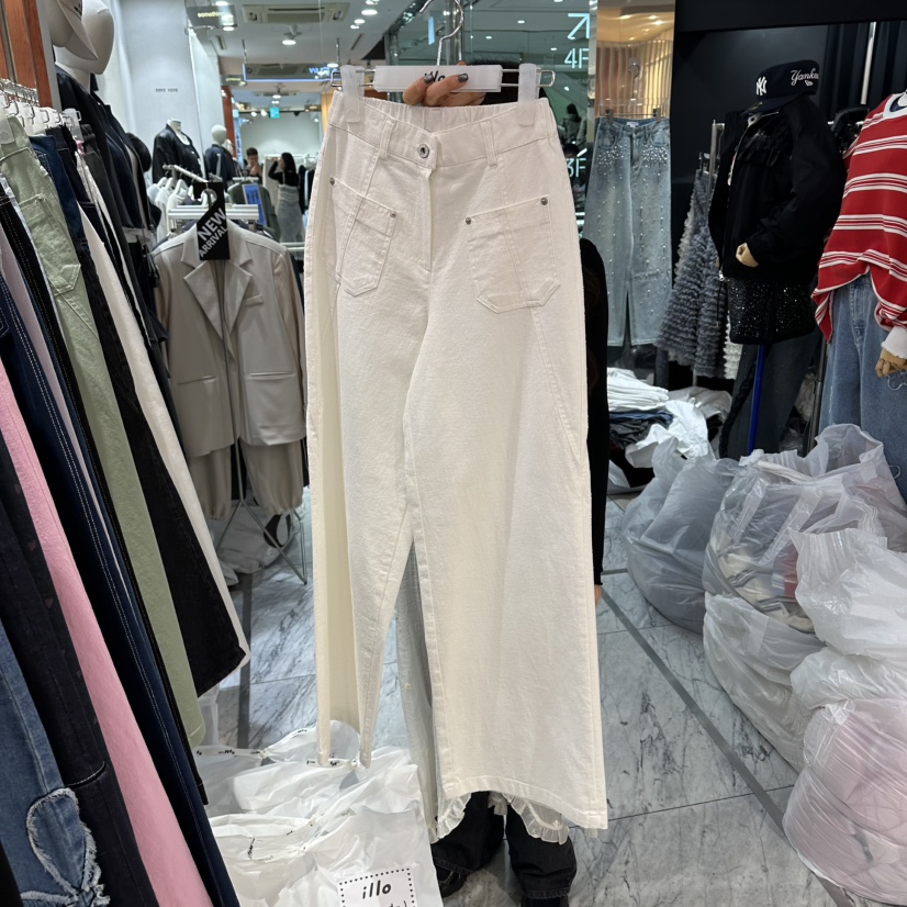 ILLO/MOCI韓國直郵女裝新款職業休閑人氣休閑褲口袋鏤空ILLO/MOCI休閑褲圖色1