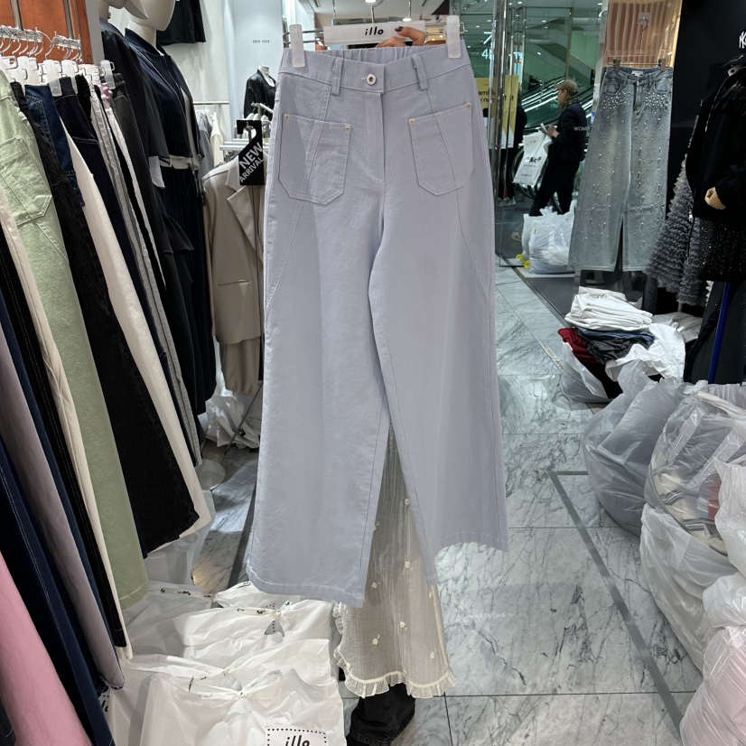 ILLO/MOCI韓國直郵女裝新款職業休閑人氣休閑褲口袋鏤空ILLO/MOCI休閑褲圖色2