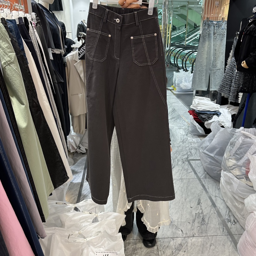 ILLO/MOCI韓國直郵女裝新款職業休閑人氣休閑褲口袋鏤空ILLO/MOCI休閑褲圖色4