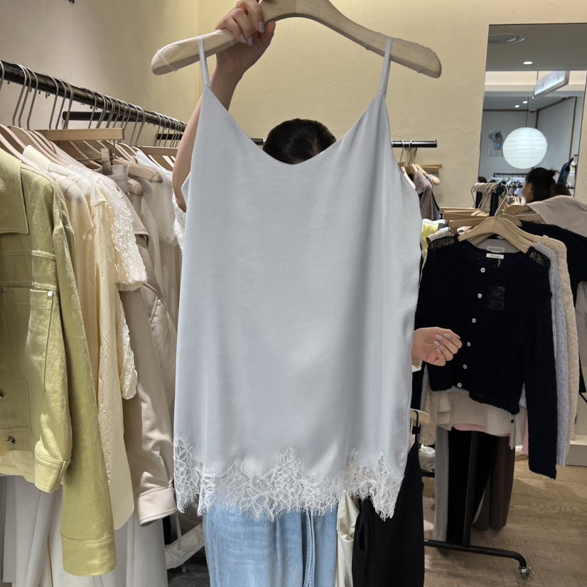 W AND J韓國東大門代購女士新品26春夏熱賣吊帶背心蕾絲W AND J吊帶/背心圖色3