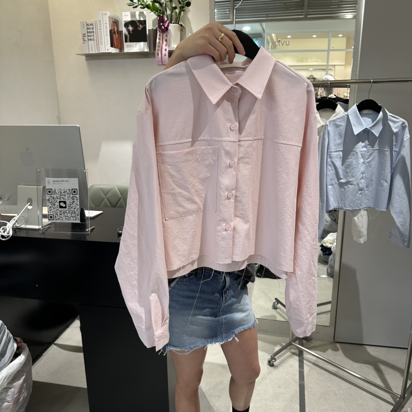 LIVU/MEMO CLASSIC韓國代購女裝新款時尚襯衫蕾絲衫羅紋LIVU/MEMO CLASSIC襯衫/蕾絲衫圖色2