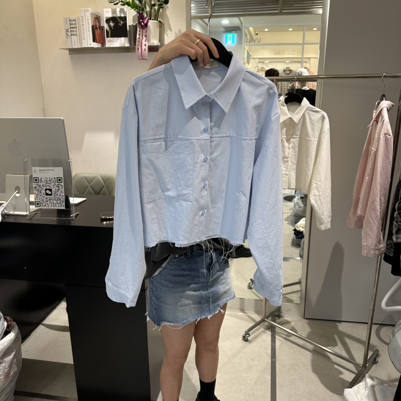 LIVU/MEMO CLASSIC韓國代購女裝新款時尚襯衫蕾絲衫羅紋LIVU/MEMO CLASSIC襯衫/蕾絲衫圖色3