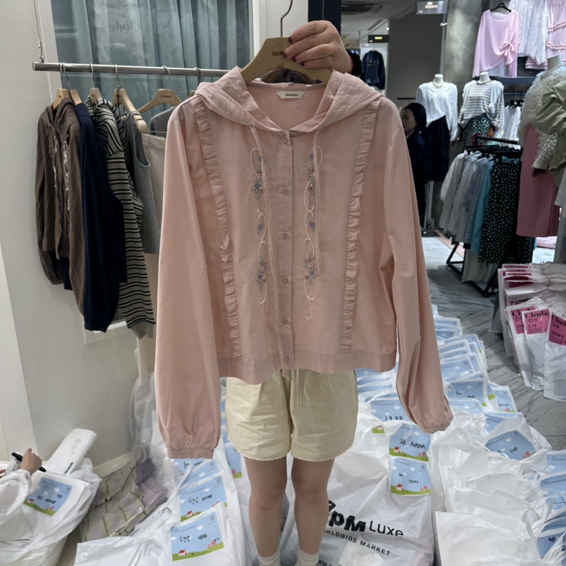 OURMOMENT韓國東大門直郵女裝新品人氣26春夏休閑襯衫蕾絲衫OURMOMENT襯衫/蕾絲衫圖色3