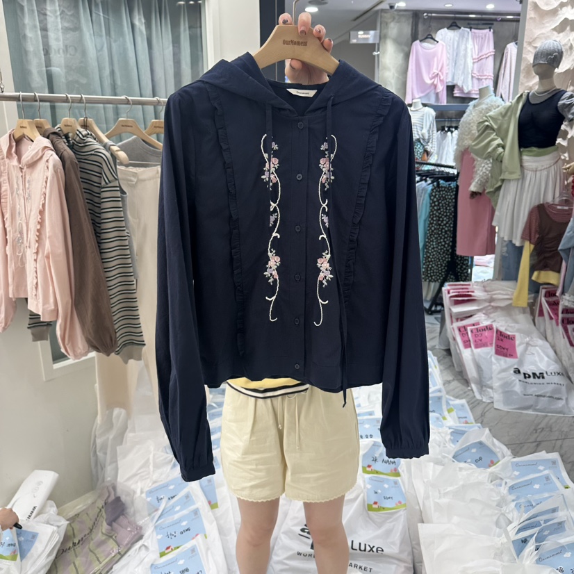 OURMOMENT韓國東大門直郵女裝新品人氣26春夏休閑襯衫蕾絲衫OURMOMENT襯衫/蕾絲衫圖色4