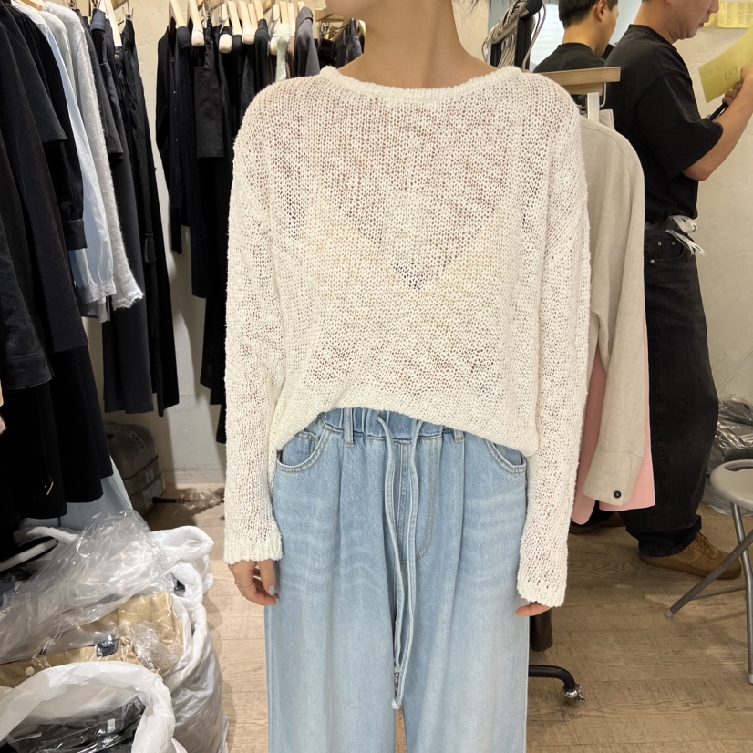 W AND J韓國東大門直郵女裝新款職業推薦針織衫羊毛衫復古W AND J針織衫圖色1