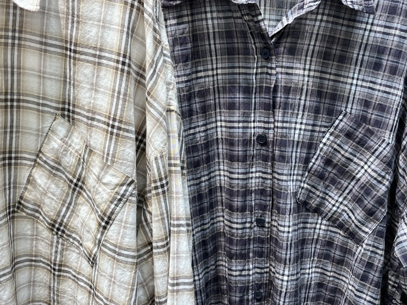 RAWOO/GVR COMPANY韓國東大門直郵女士新款26春夏襯衫蕾絲衫格紋RAWOO/GVR COMPANY襯衫/蕾絲衫