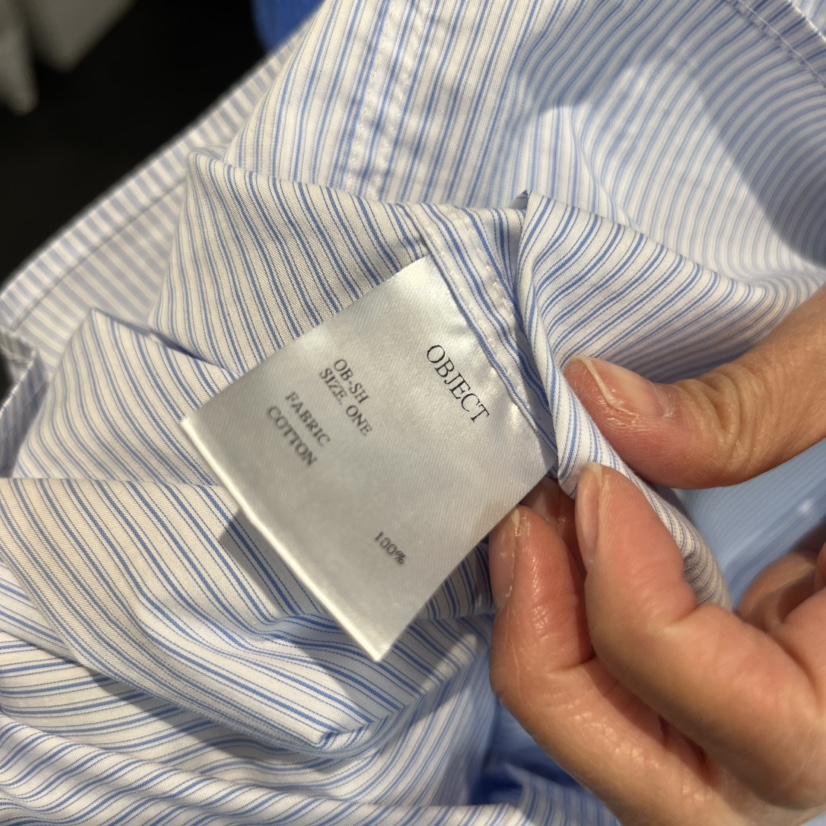 OBJECT韓國代購女士新品時尚休閑推薦熱賣襯衫蕾絲衫條紋OBJECT襯衫/蕾絲衫