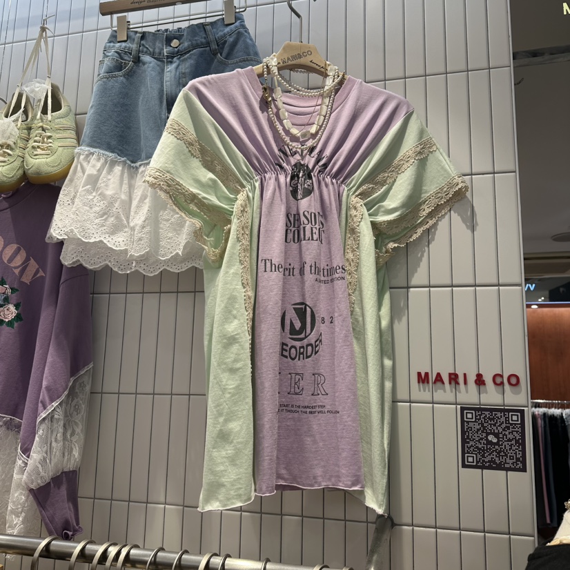 MARI CO韓國直郵實拍女裝新款休閑時尚人氣26春夏推薦T恤MARI COT恤圖色1