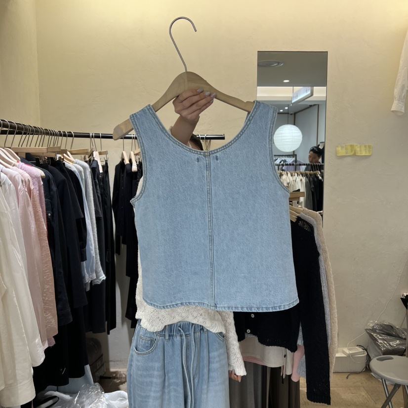 W AND J韓國東大門直郵女士新款職業休閑時尚26春夏吊帶背心W AND J吊帶/背心