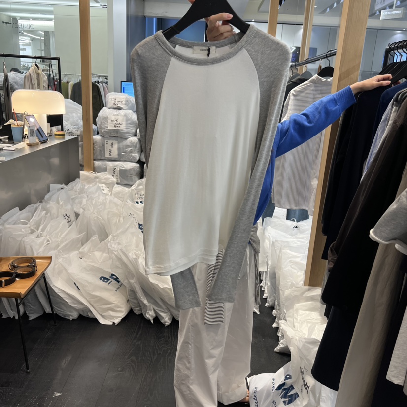 OBJECT韓國直郵女裝新品休閑推薦熱賣時尚職業人氣長袖T恤OBJECT長袖T恤圖色3