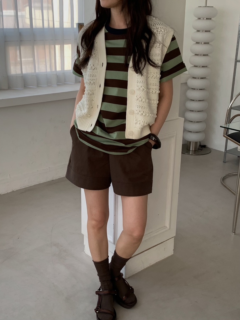 CAMEL-P韓國直郵實拍女士新款時尚T恤條紋Came_l 家T恤