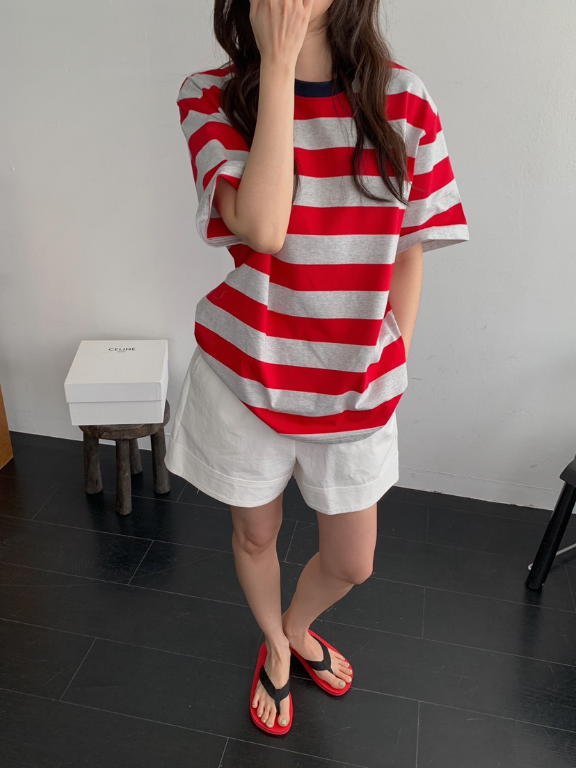 CAMEL-P韓國直郵實拍女士新款時尚T恤條紋Came_l 家T恤