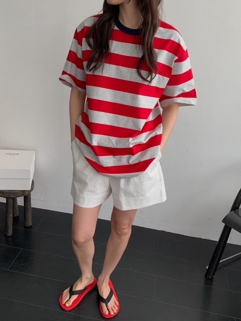 CAMEL-P韓國直郵實拍女士新款時尚T恤條紋Came_l 家T恤