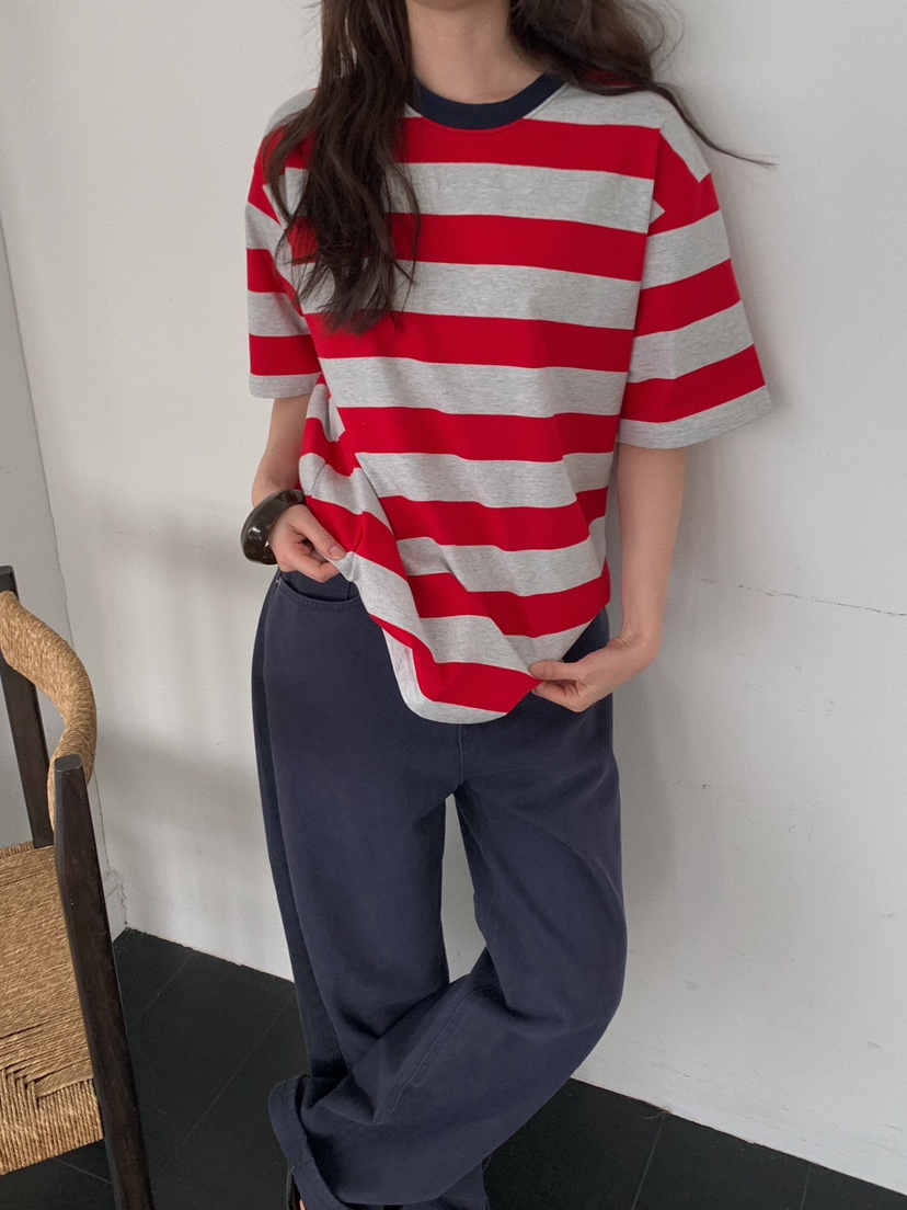 CAMEL-P韓國直郵實拍女士新款時尚T恤條紋Came_l 家T恤