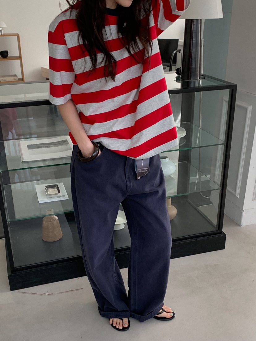 CAMEL-P韓國直郵實拍女士新款時尚T恤條紋Came_l 家T恤